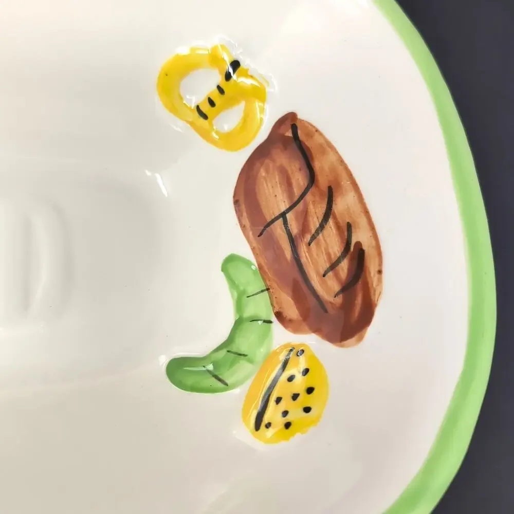 VTG Maurice Ceramics Of Calif USA Mid Century BREAD Ceramic Basket Tray Novelty‎